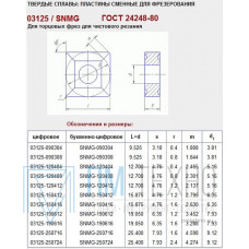 Пластина SNMG  - 120408  1025 квадратная dвн=5мм (03125)  со стружколомом