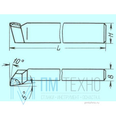 Резец Подрезной отогнутый 25х16х140 Т15К6 ГОСТ 18880-73 ХИЗ
