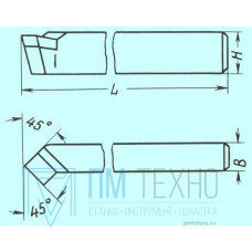 Резец Проходной отогнутый 25х16х140 ВК8